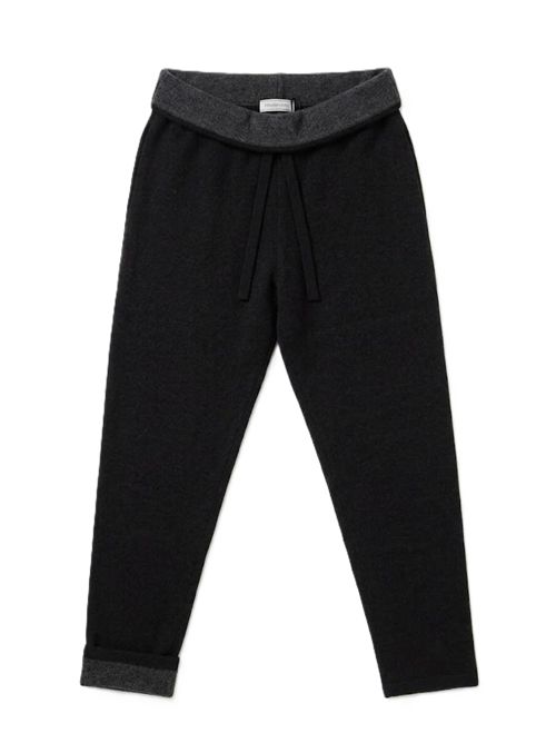 Jogging pant in maglia bicolore Roberto Collina | 263MYB1506309 NERO/ANTRACITE